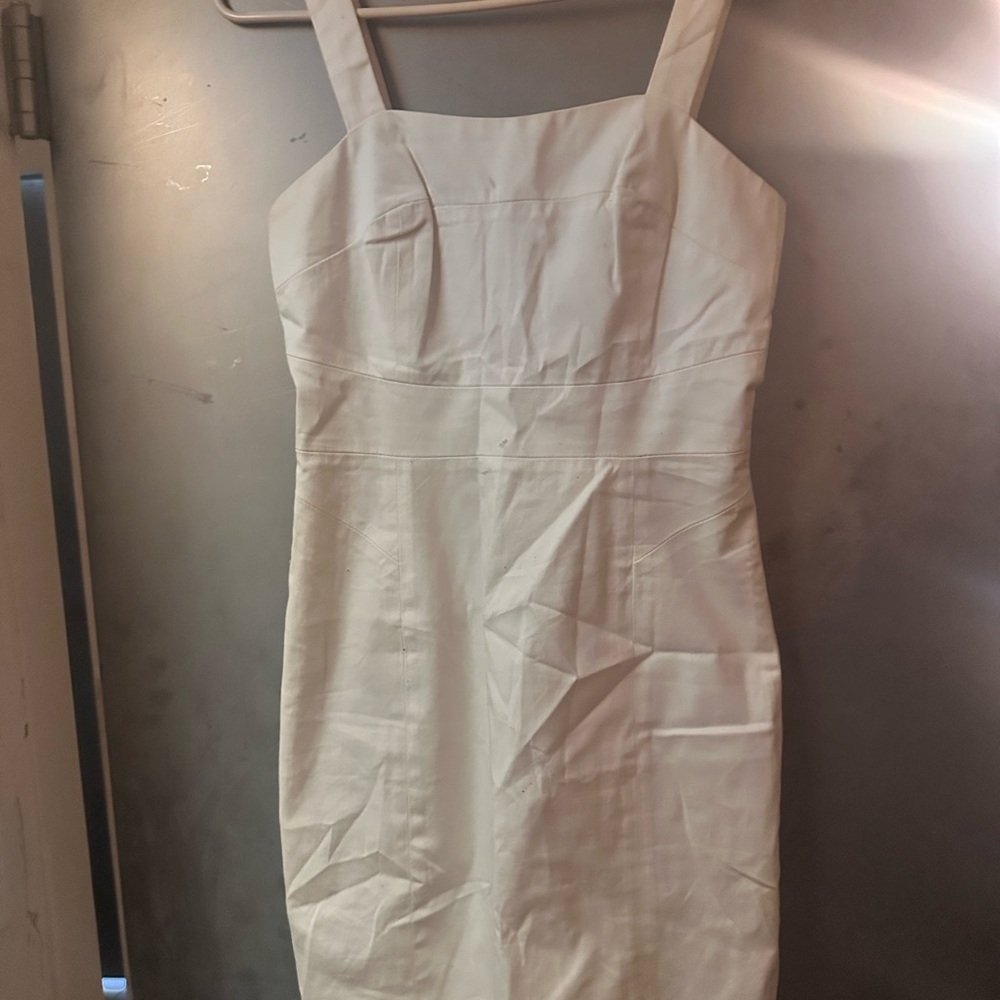 Club Monaco White Sheath Dress Square Neck Sleeveless